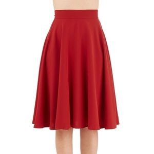 Retro Red A-line Skirt